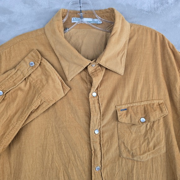 Criquet Other - Criquet Shirt Mens XL Yellow Corduory Pearl‎ Snap Button Up Outdoors Western